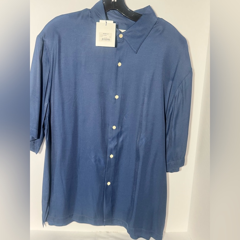 SANDRO Blue Button-Up Shirt